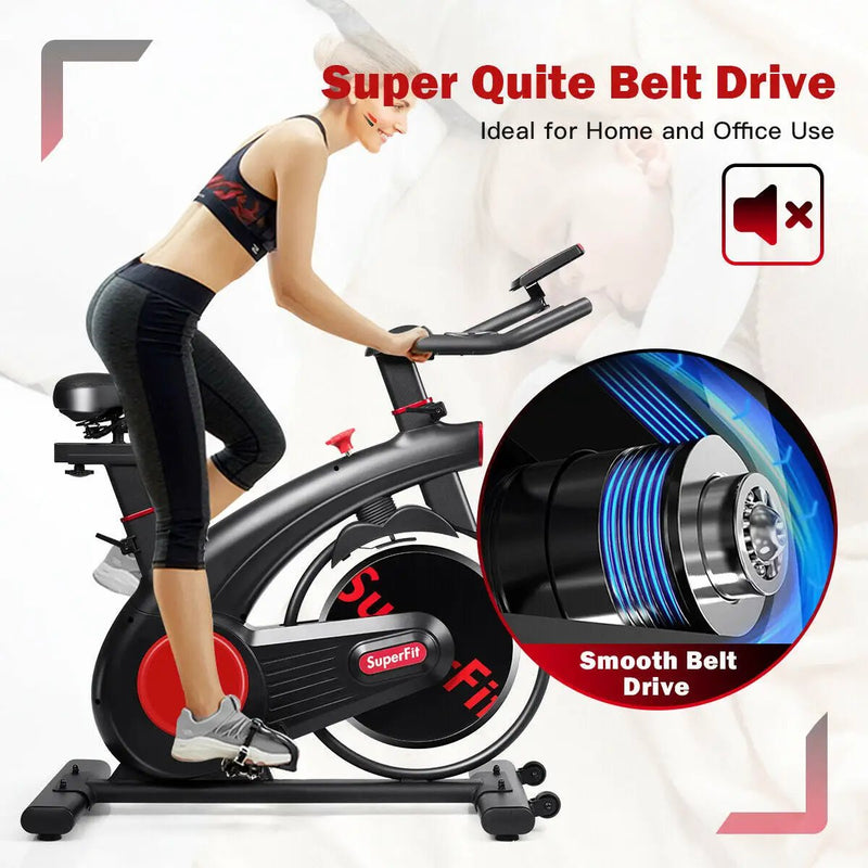 Stationary Exercise Bike Silent Belt with 20LBS Flywheel by DirectDeals