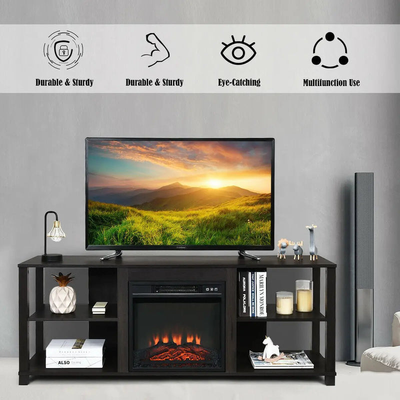 2-Tier TV Storage Cabinet Console with Adjustable Shelves by DirectDeals