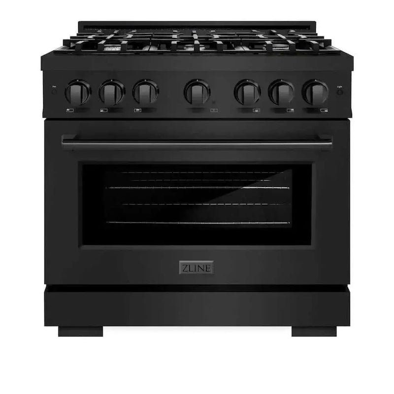 ZLINE 36" Select Gas Range Convection Gas Oven Black Stainless Steel HGRB-36 by Farmhouse Kitchen and Bath
