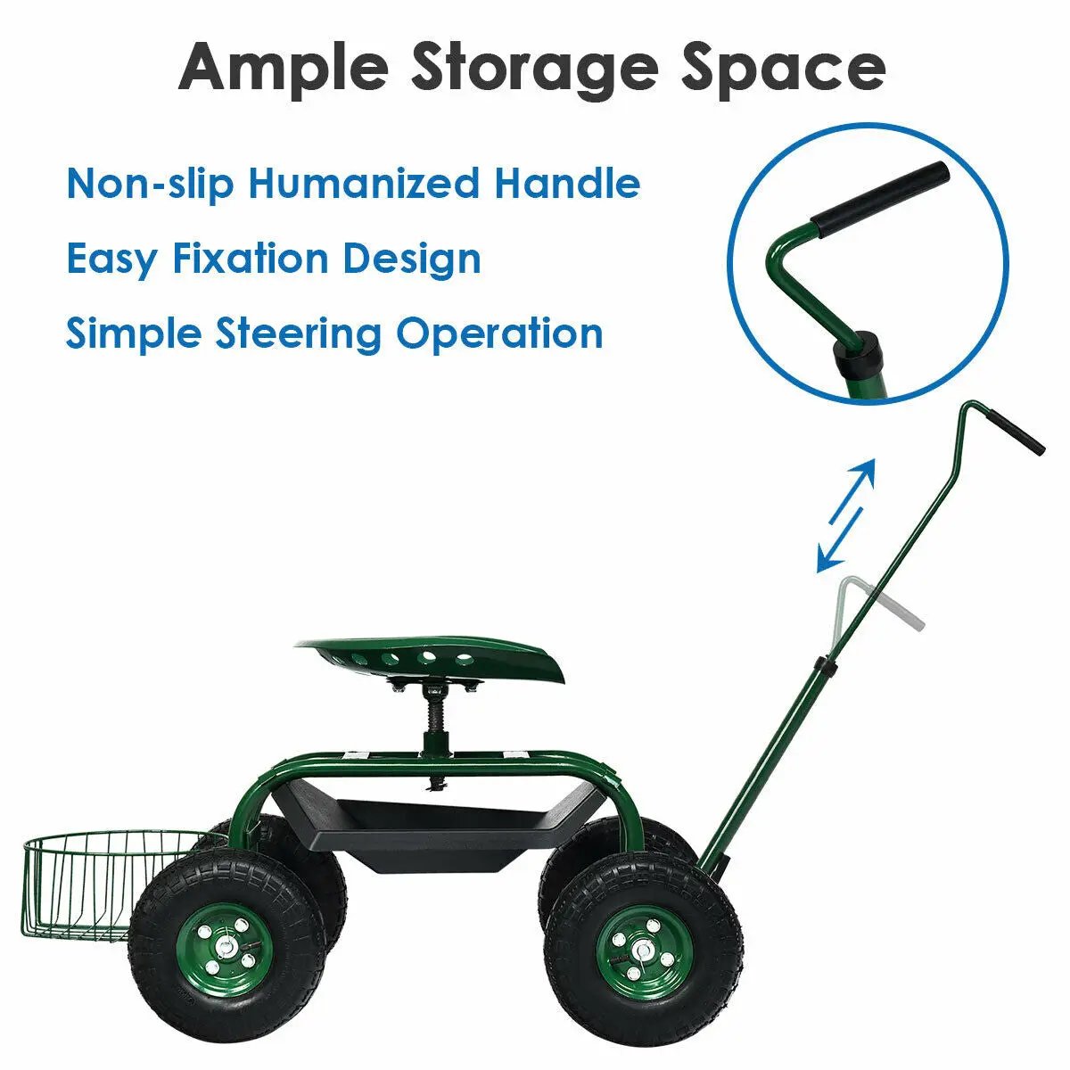 Extendable Handle Garden Cart Rolling Wagon Scooter by DirectDeals