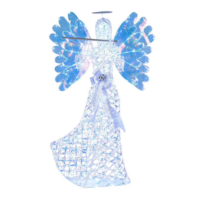 5.2 FT Lighted Angel Christmas Decoration 3D Glittering Halo Angel with Flute by DirectDeals