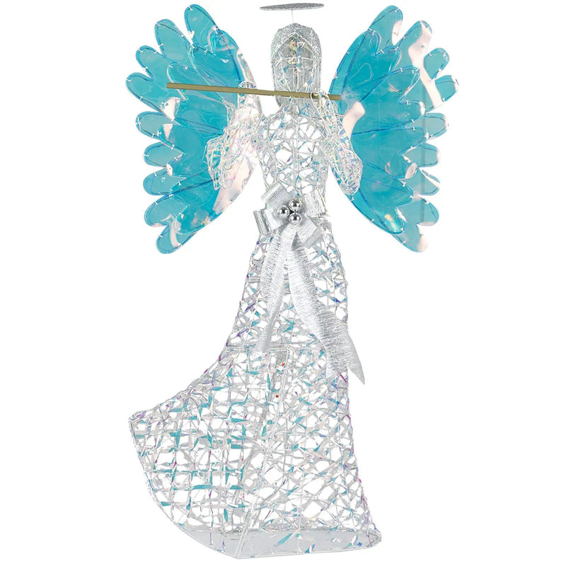 5.2 FT Lighted Angel Christmas Decoration 3D Glittering Halo Angel with Flute by DirectDeals