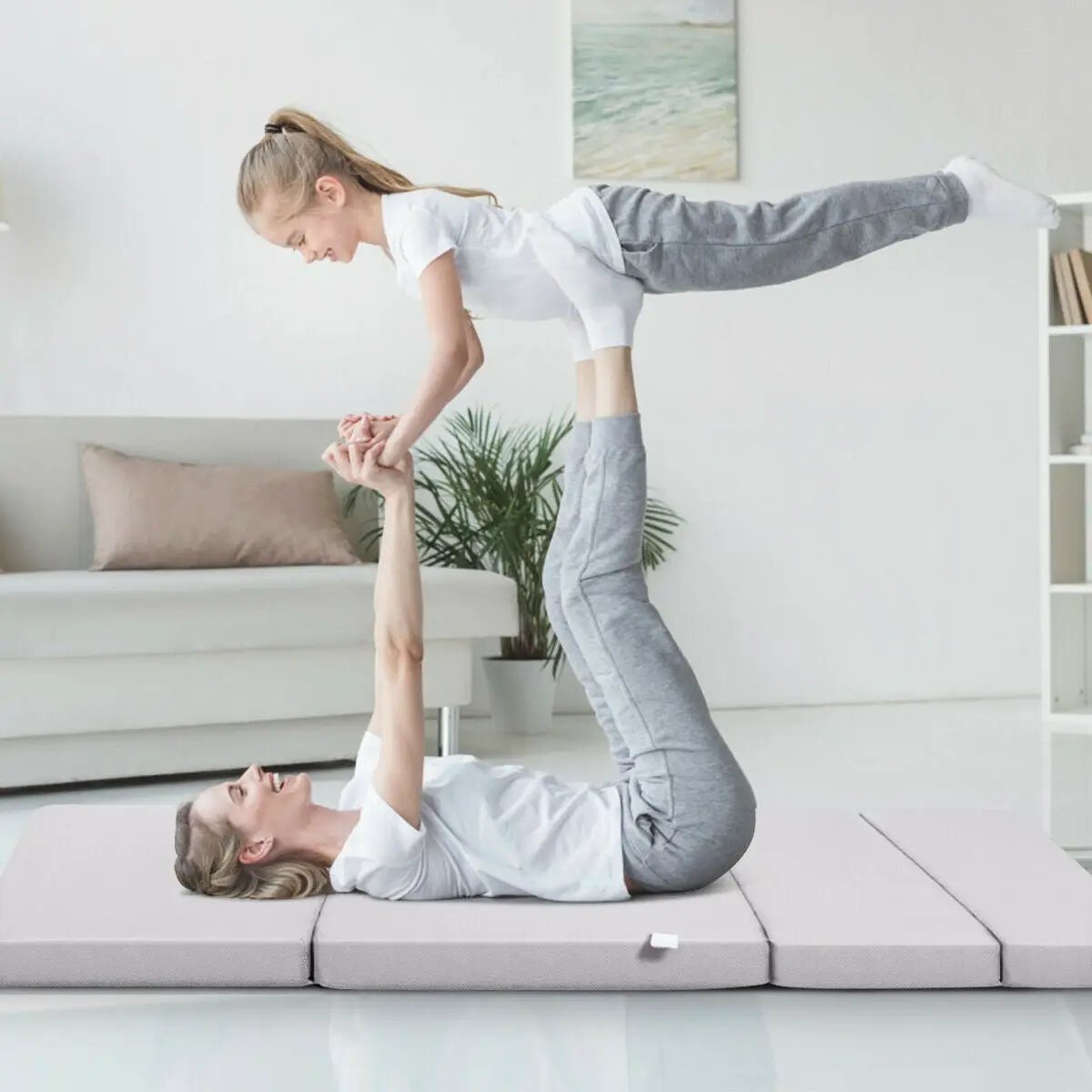 4 Inch Folding Sofa Bed Foam Mattress with Handles by DirectDeals