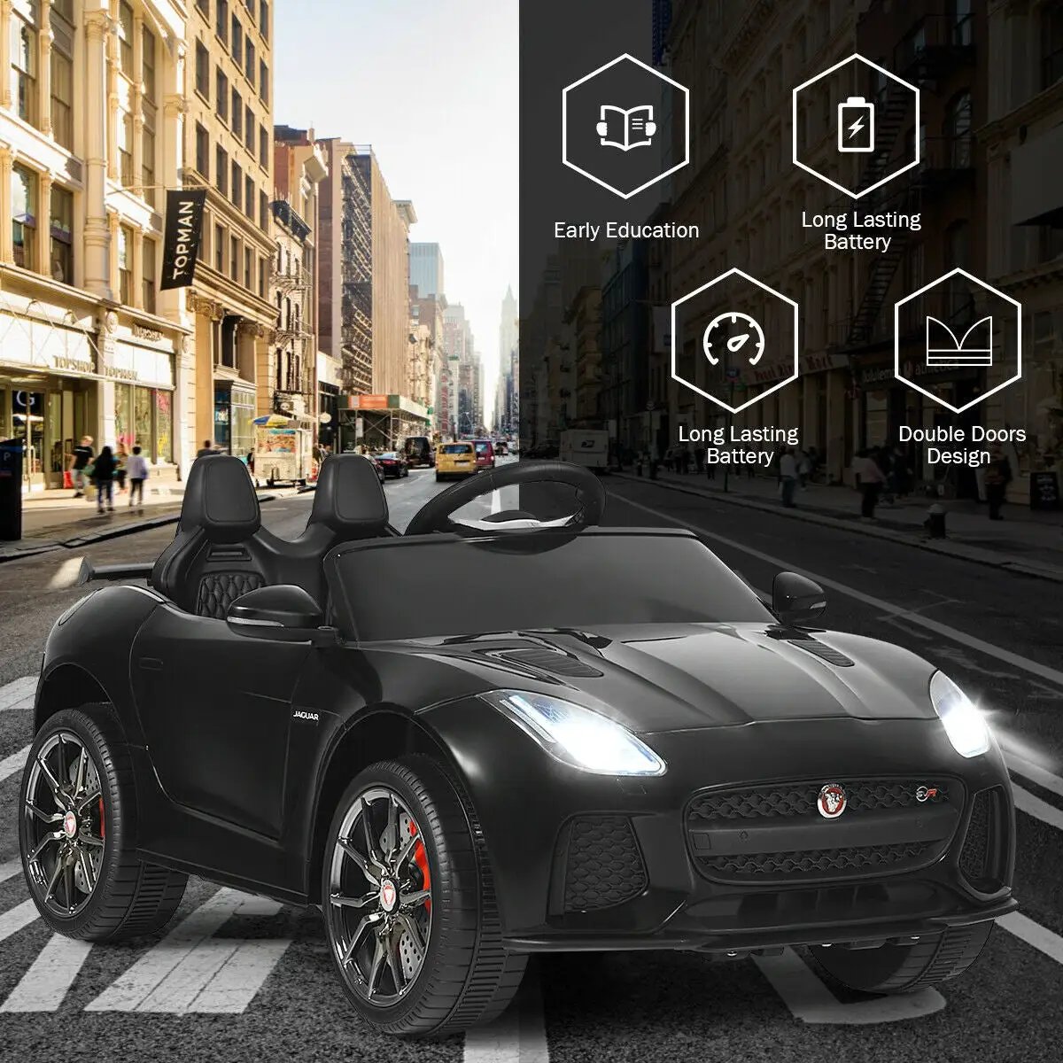 12V Jaguar F-Type SVR Licensed Kids Ride On Car by DirectDeals