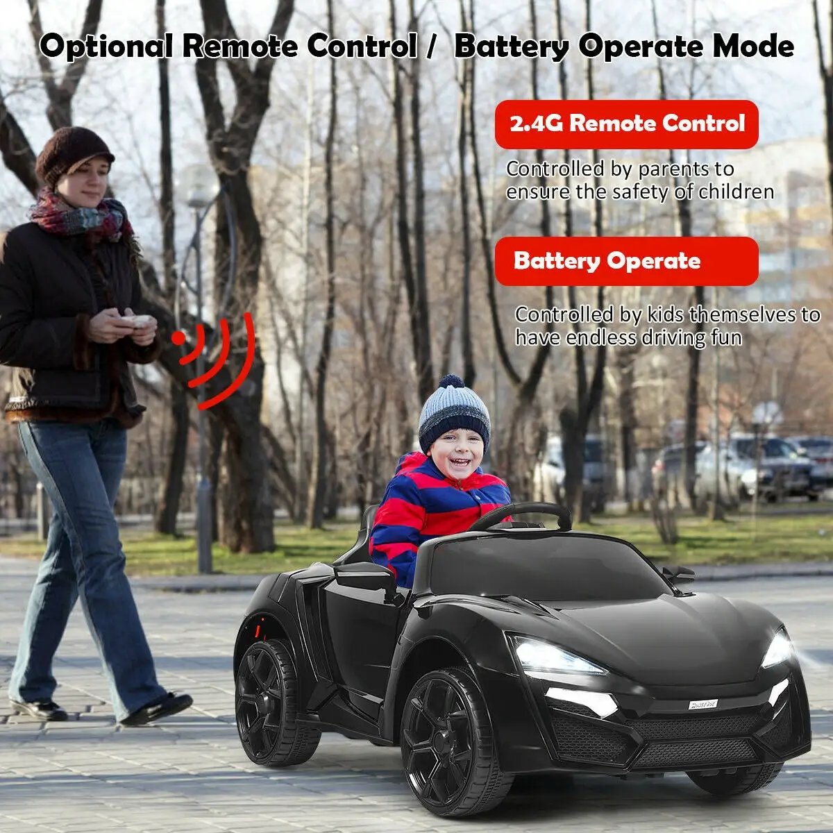 12V 2.4G RC Electric Vehicle with Lights by DirectDeals