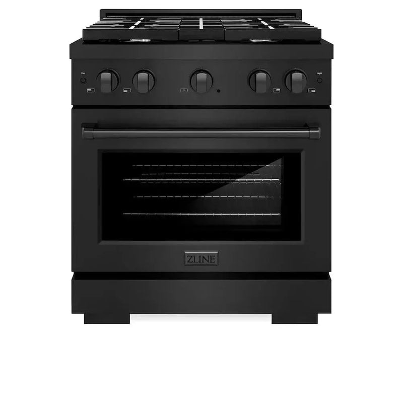 ZLINE 30"Paramount Dual Fuel Range Black Stainless Steel, SDRB-30 by Farmhouse Kitchen and Bath