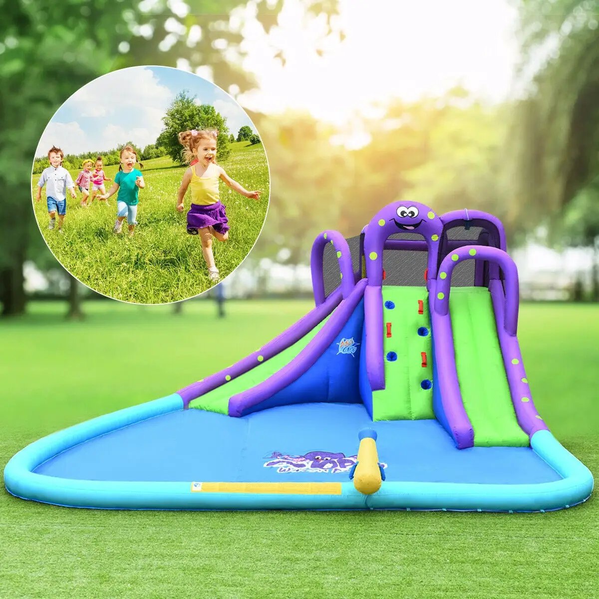 Inflatable Water and Sand Park Mighty Bounce House with Large Pool by DirectDeals