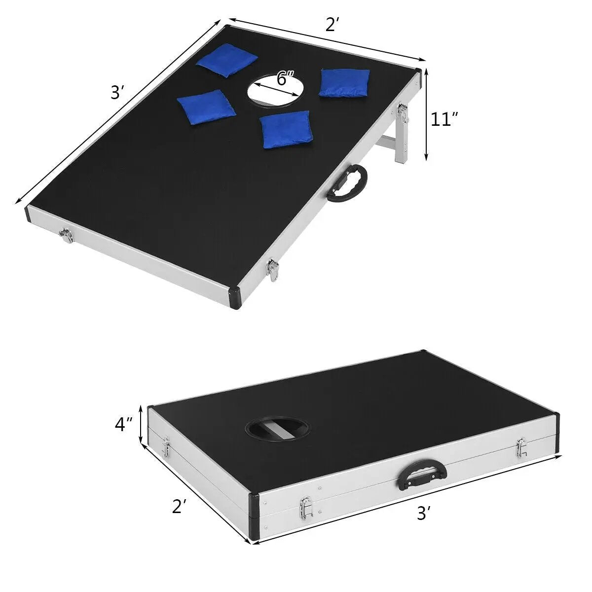Cornhole Set with Foldable Design and Side Handle by DirectDeals