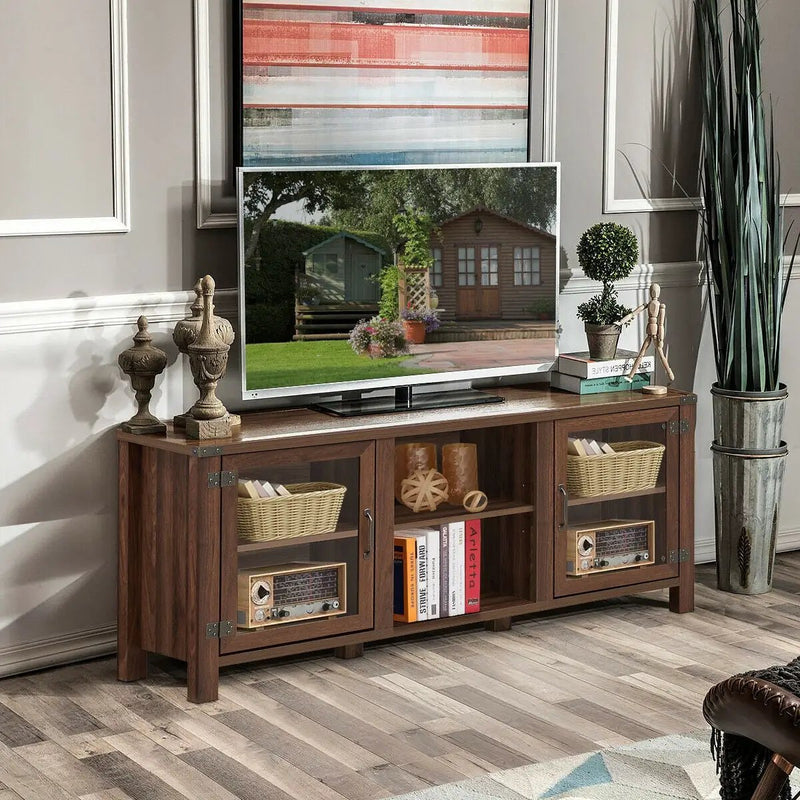 TV Stand Entertainment Center for TVs up to 65 Inch with Storage Cabinets by DirectDeals