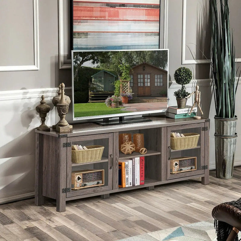 TV Stand Entertainment Center for TVs up to 65 Inch with Storage Cabinets by DirectDeals