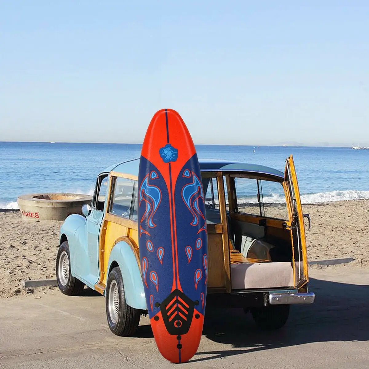 6 Feet Surfboard with 3 Detachable Fins by DirectDeals
