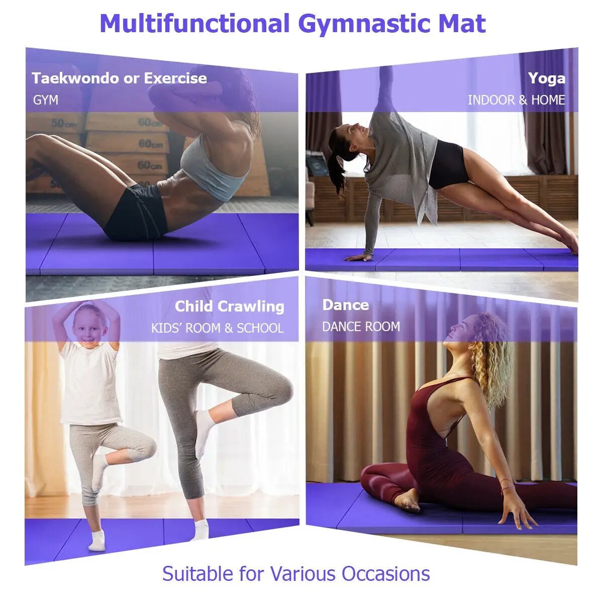 4 Feet x 10 Feet x 2 Inch Folding Gymnastics Tumbling Gym Mat by DirectDeals
