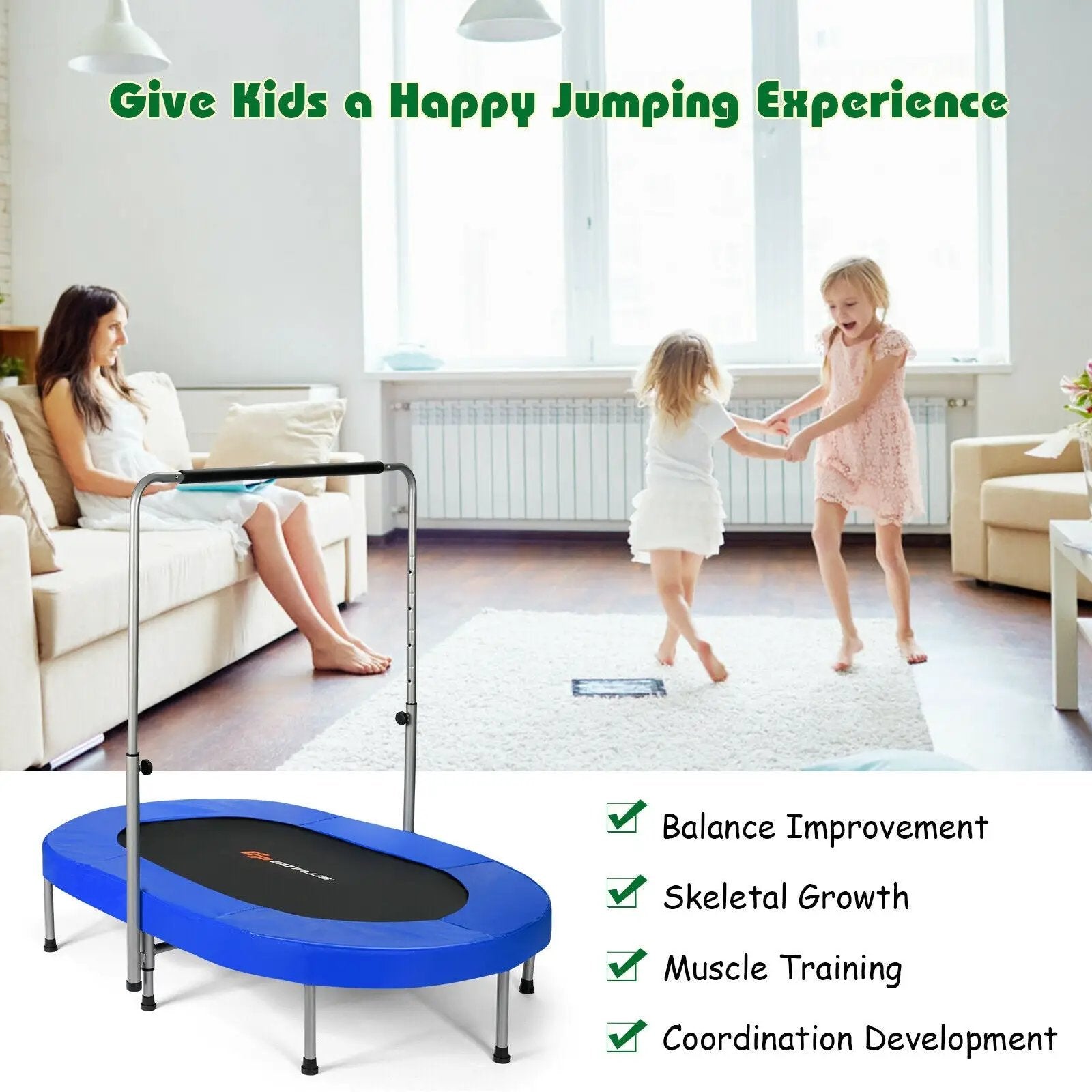 2-Person Foldable Mini Kids Fitness Rebounder Trampoline by DirectDeals