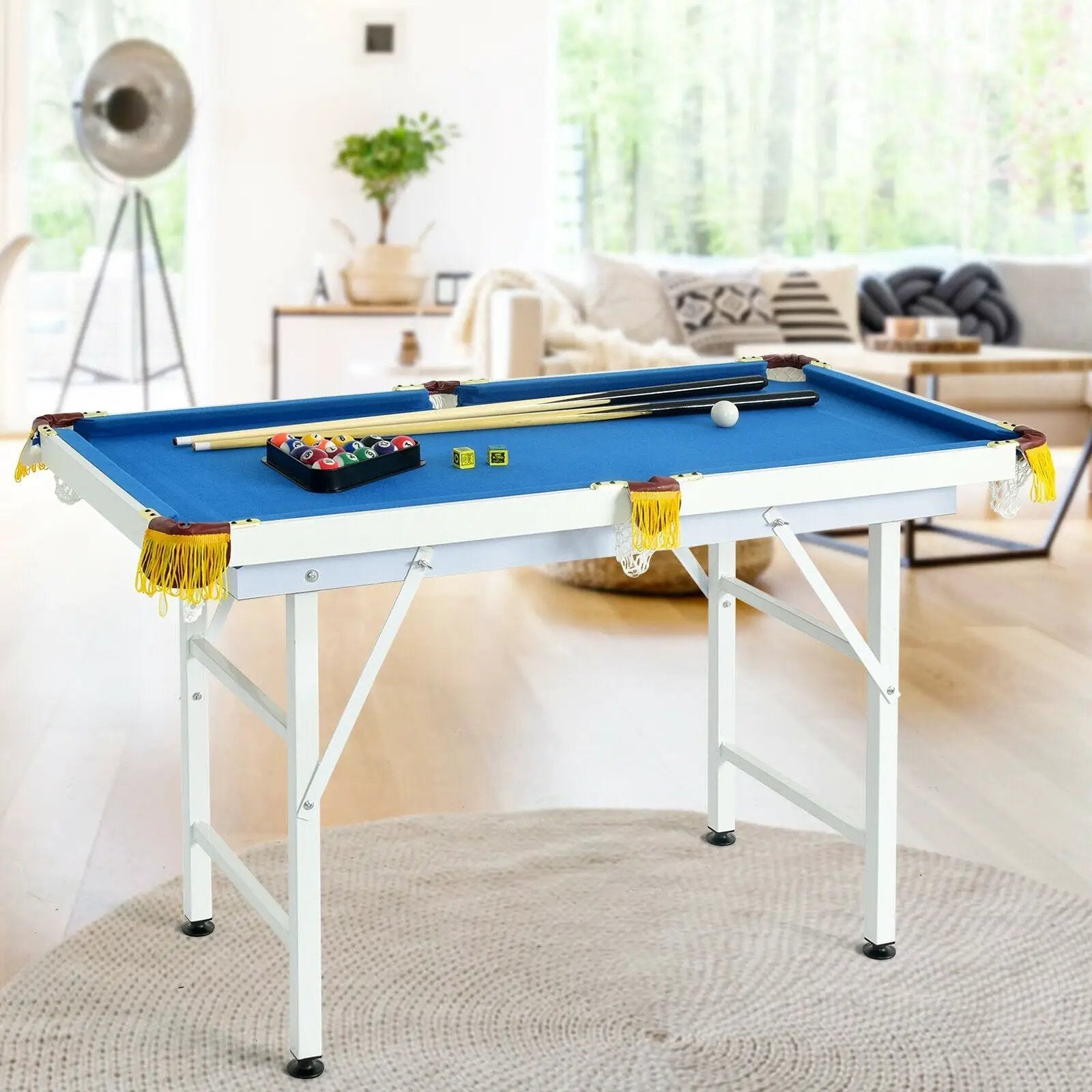 47 Inch Folding Billiard Table with Cues and Brush Chalk by DirectDeals