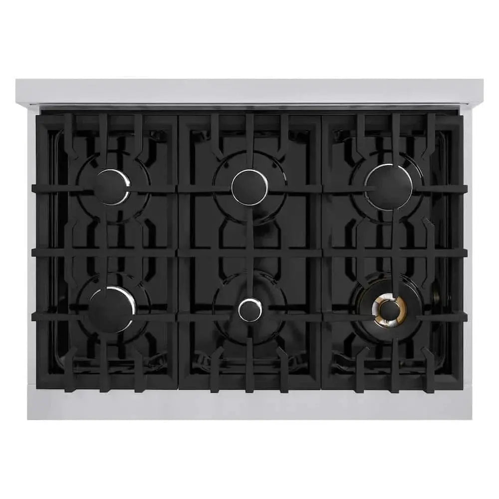 ZLINE 36" Select Dual Fuel Range Gas Cooktop Electric Convection Oven Stainless Steel HDR36 by Farmhouse Kitchen and Bath