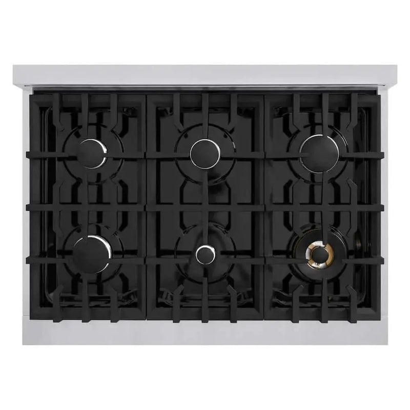 ZLINE 36" Select Dual Fuel Range Gas Cooktop Electric Convection Oven Stainless Steel HDR36 by Farmhouse Kitchen and Bath