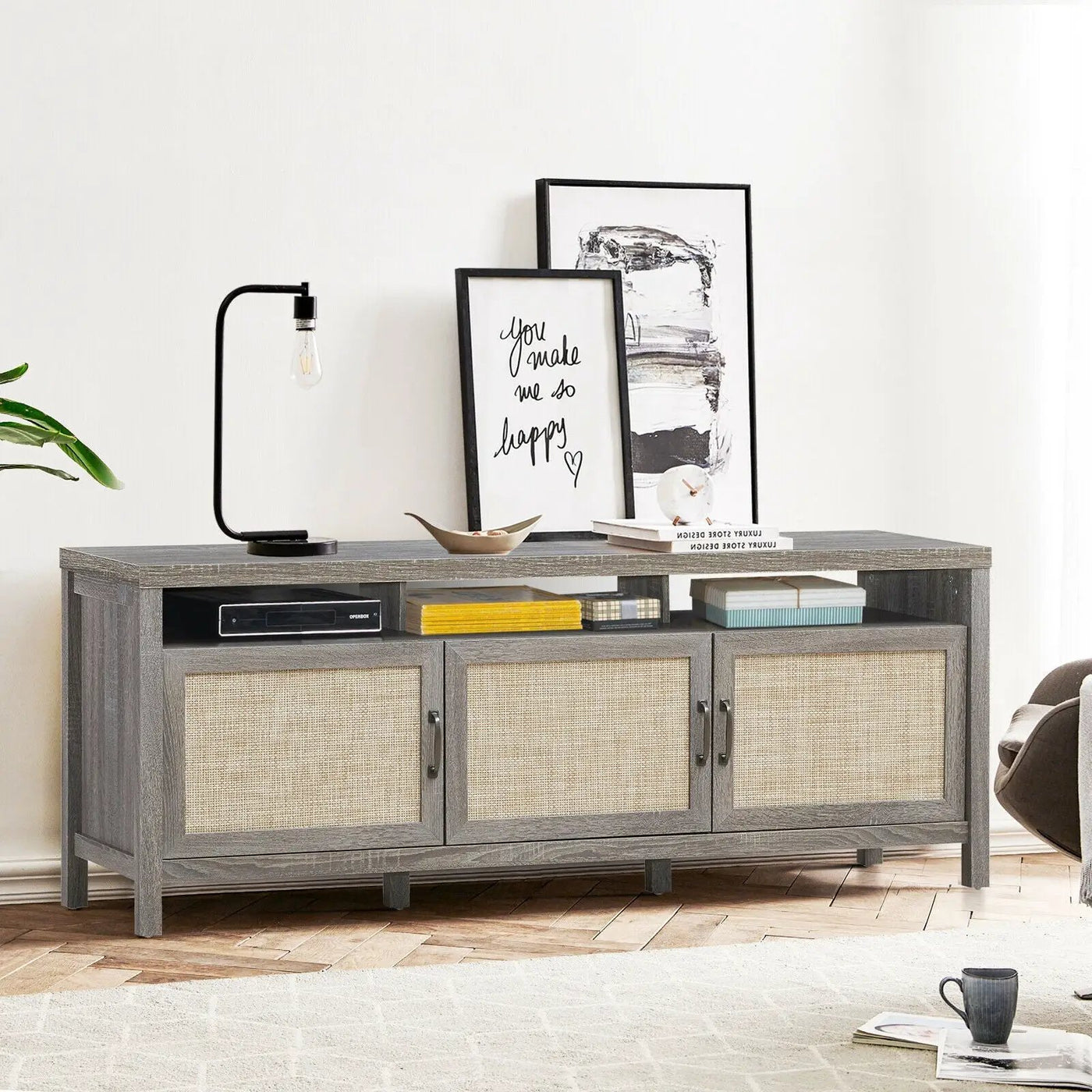 Universal TV Stand Entertainment Media Center for TV's up to 65 Inch by DirectDeals