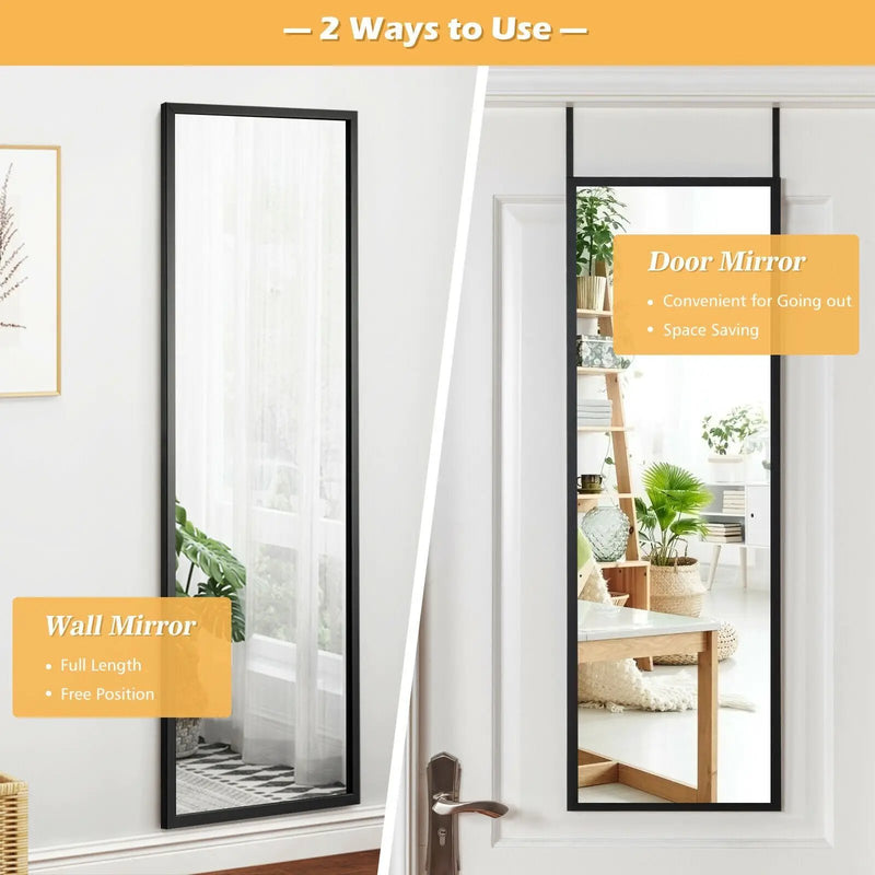 Full Length Metal Door Mirror with Adjustable Hook by DirectDeals