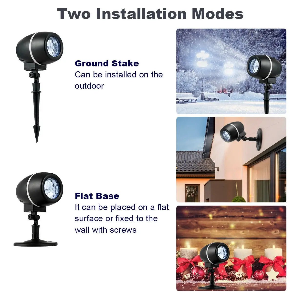 Outdoor Waterproof Christmas Snowflake LED Projector Lights with Remote Control by DirectDeals
