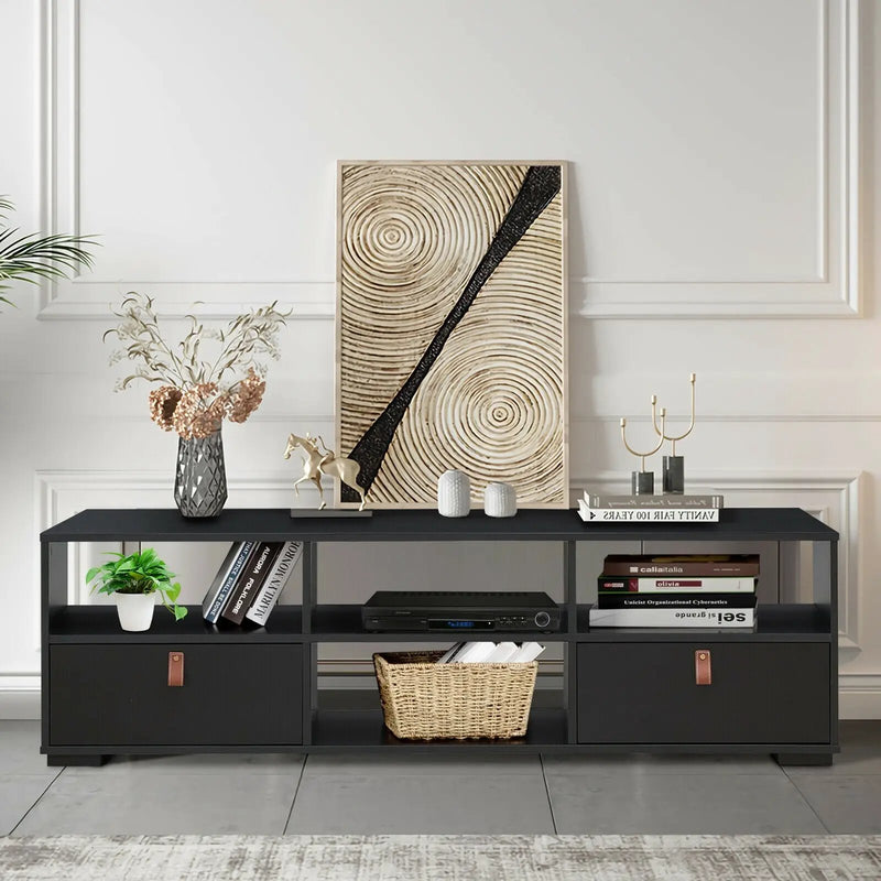 TV Stand Entertainment Media Center Console for TV's up to 60 Inch with Drawers Walnut by DirectDeals