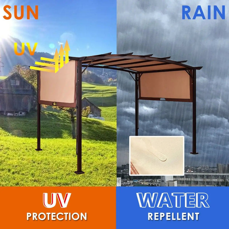 12 x 9 Feet Outdoor Pergola Gazebo with Retractable Canopy Shades by DirectDeals