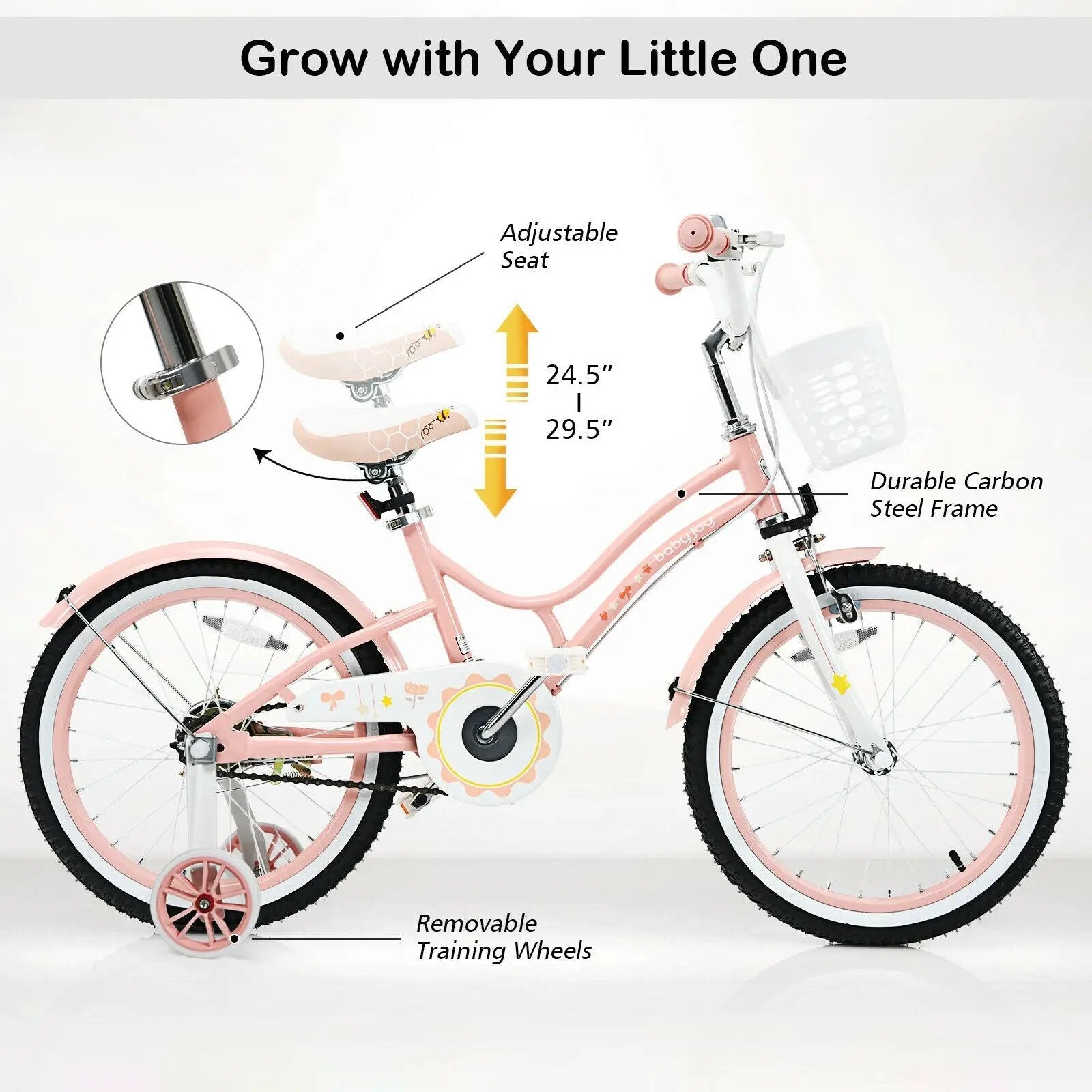 18 Inch Kids Adjustable Bike by DirectDeals