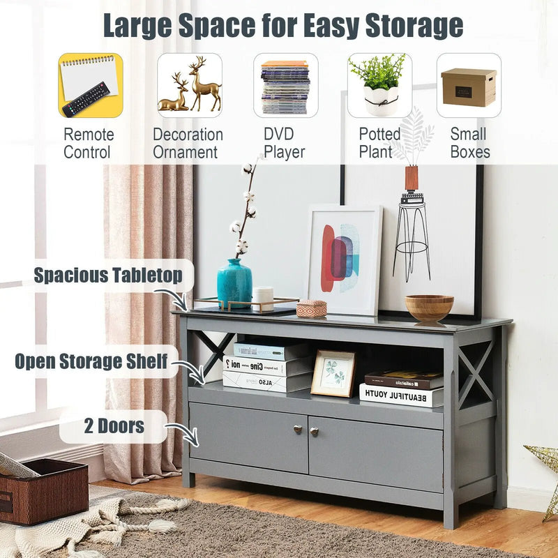 44 Inch Wooden Storage Cabinet TV Stand by DirectDeals