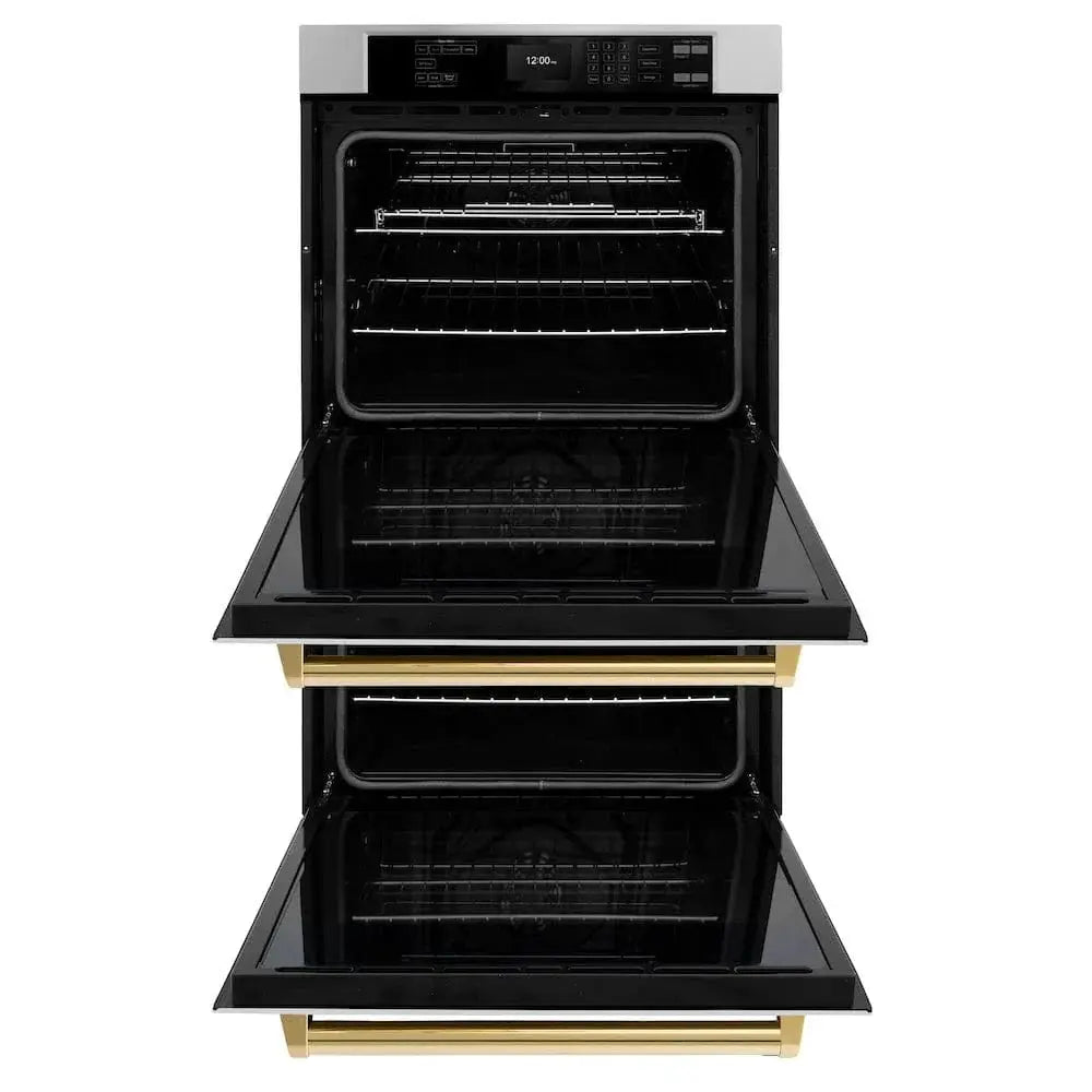 ZLINE 30"Professional True Convection Double Wall Oven, Air Fry, Self Clean, Stainless Steel, Gold WADZ-30-G by Farmhouse Kitchen and Bath
