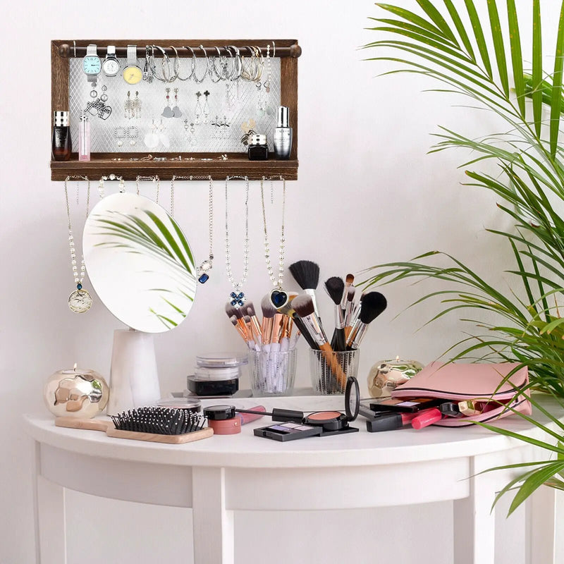 Wall Mounted Jewelry Rack with Removable Bracelet Rod by DirectDeals