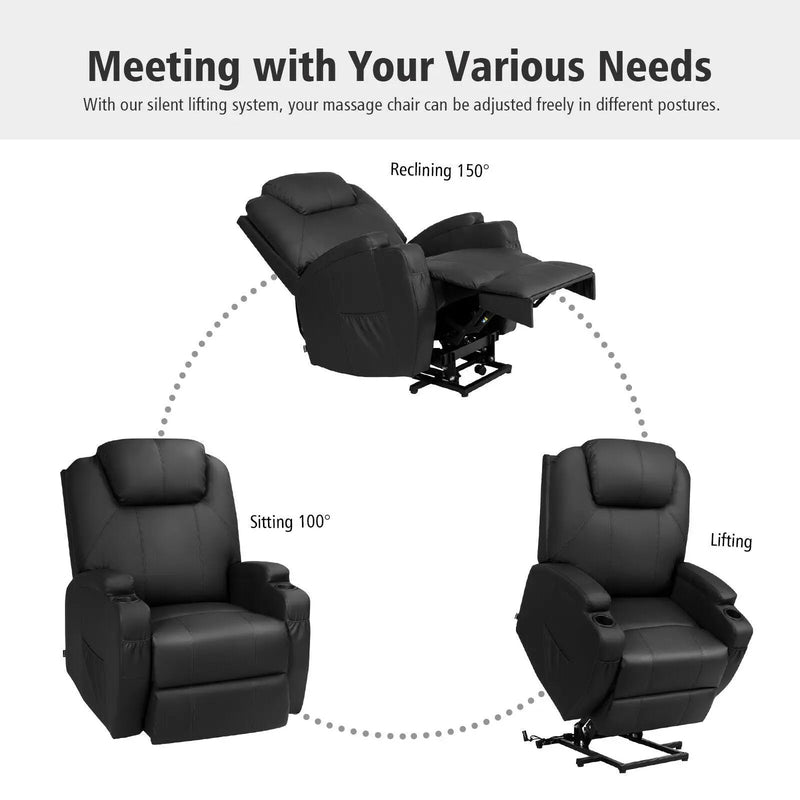 Power Lift Recliner Chair with Massage and Heat for Elderly with Remote Control by DirectDeals