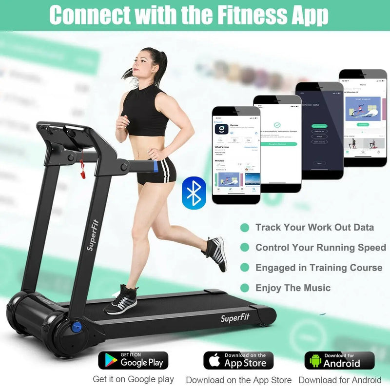3HP Electric Folding Treadmill with Bluetooth Speaker by DirectDeals