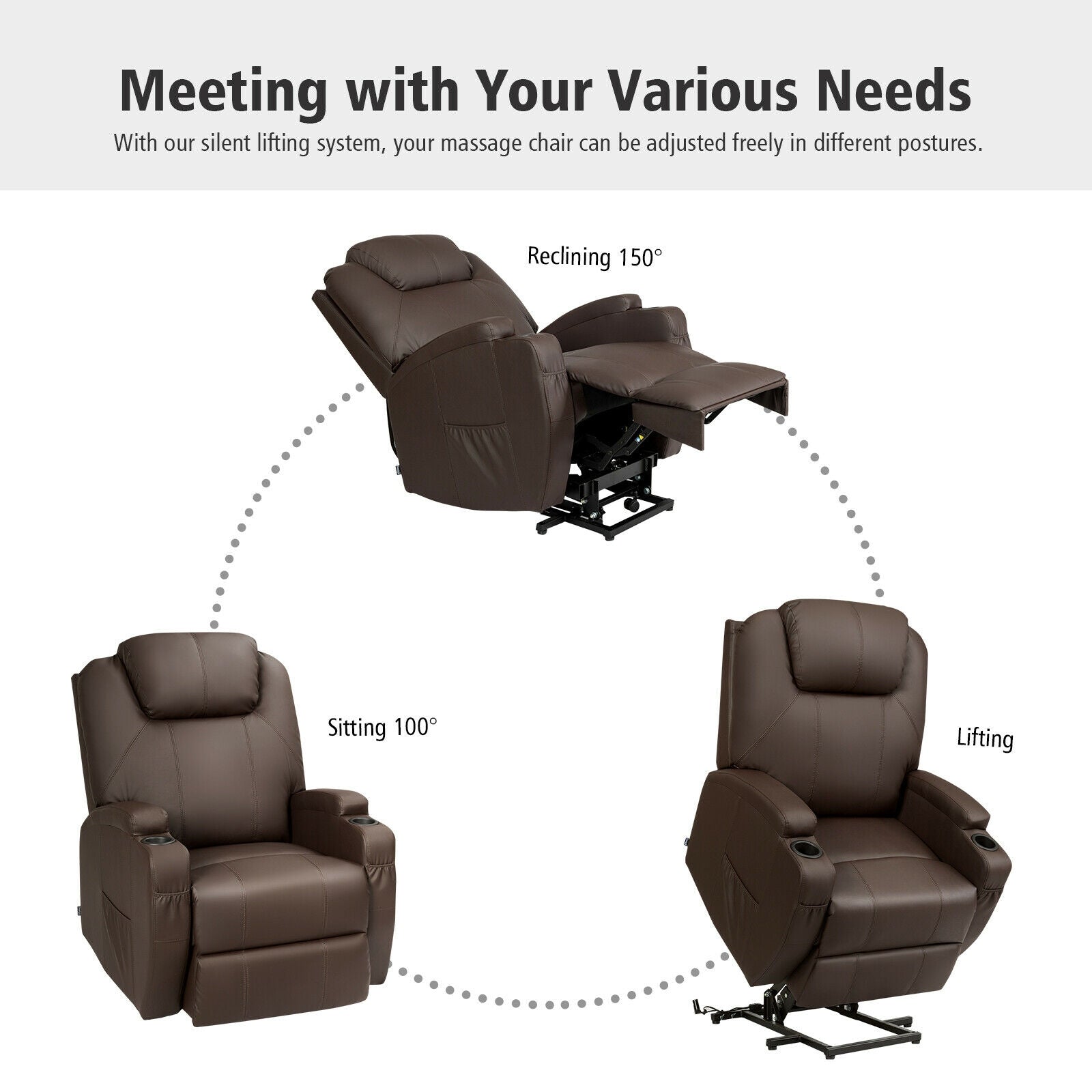 Power Lift Recliner Chair with Massage and Heat for Elderly with Remote Control by DirectDeals