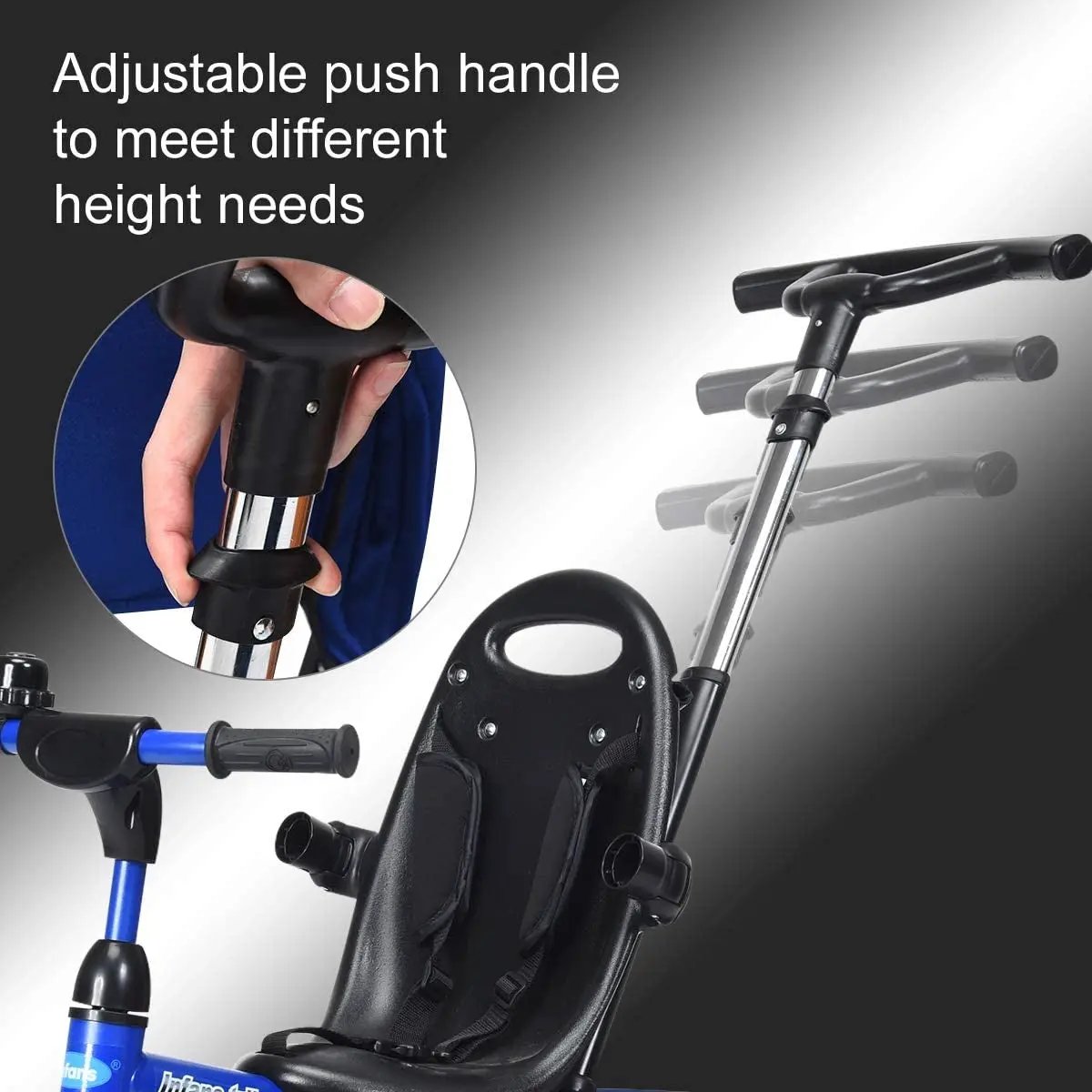 4-in-1 Kids Tricycle with Adjustable Push Handle by DirectDeals