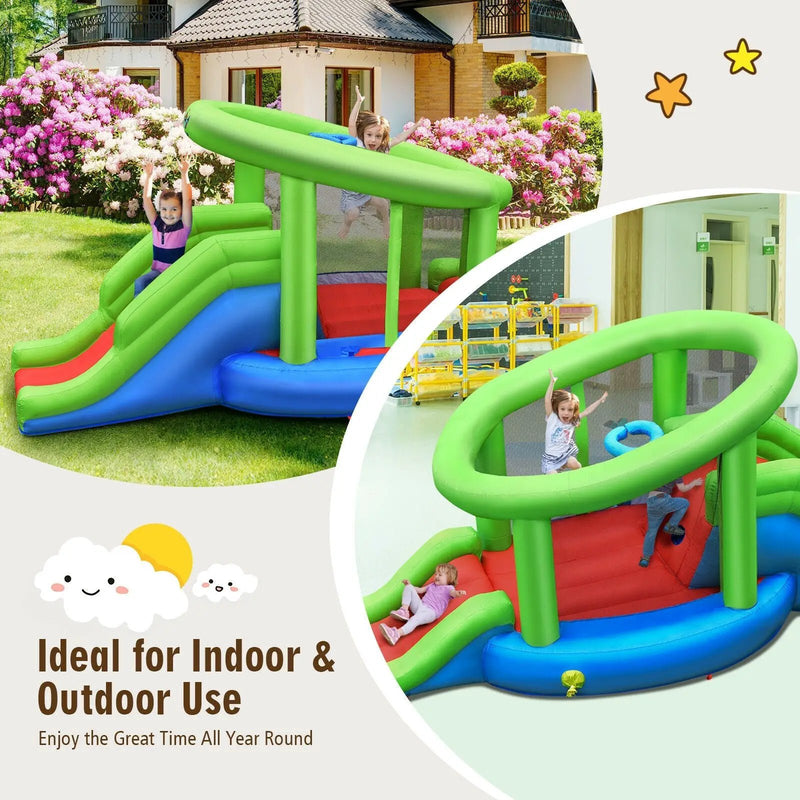 Inflatable Dual Slide Basketball Game Bounce House Without Blower by DirectDeals