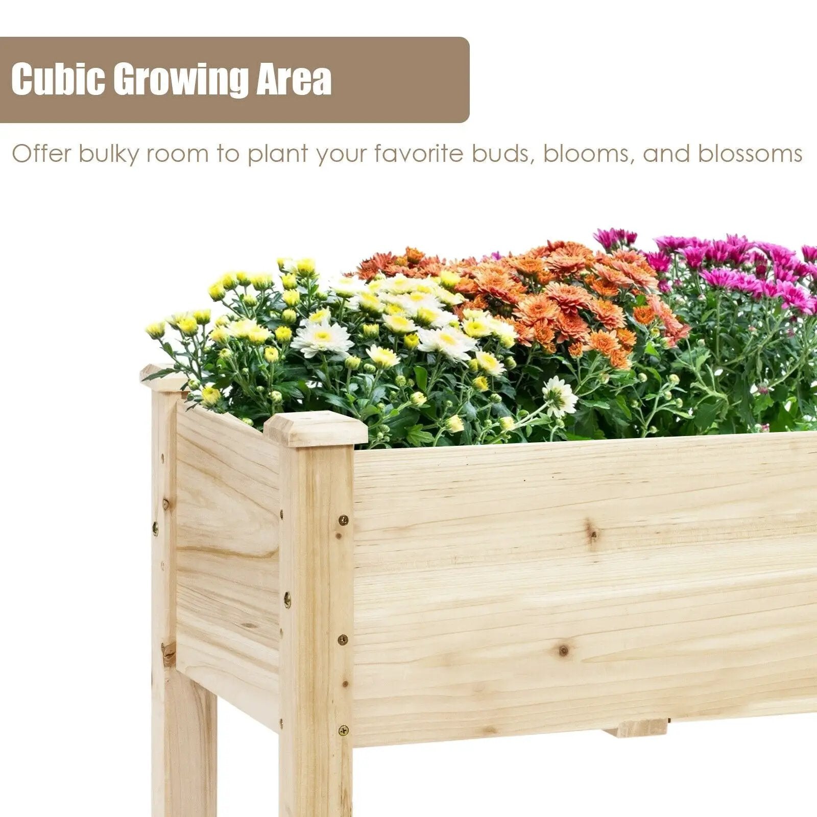 Raised Garden Bed Elevated Planter Box Wood for Vegetable Flower Herb by DirectDeals