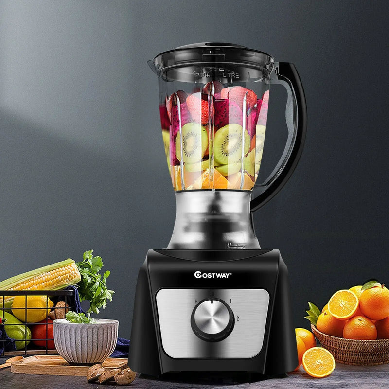 8 Cup Food Processor 500W Variable Speed Blender Chopper with 3 Blades by DirectDeals