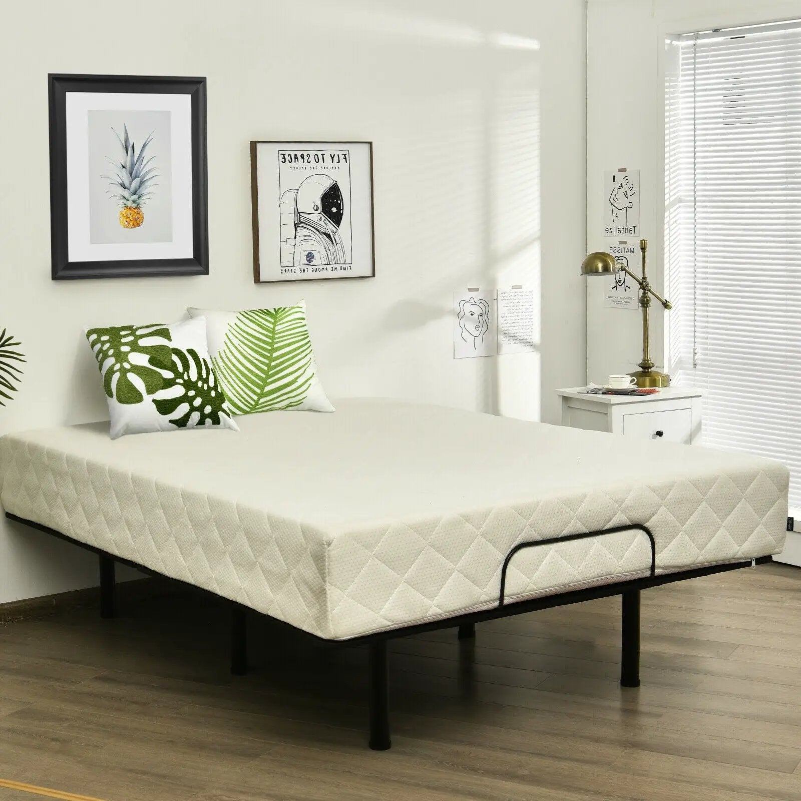 Queen Size Adjustable Bed Base Frame with Wireless Remote Control by DirectDeals