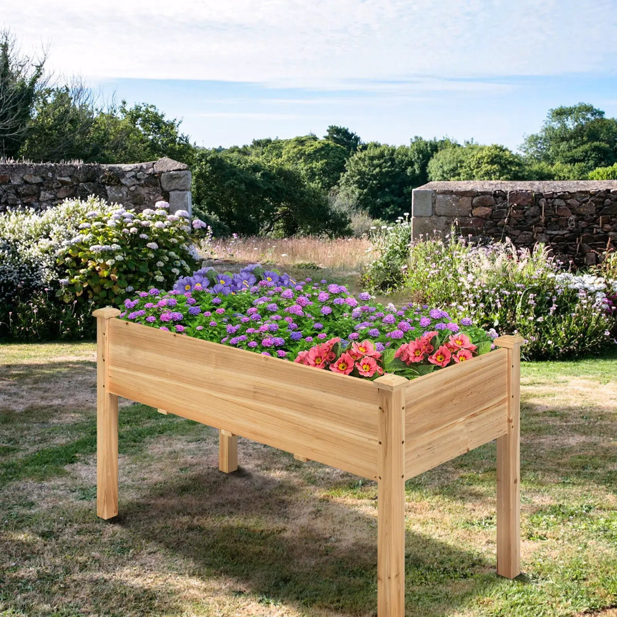 Wooden Raised Vegetable Garden Bed Elevated Grow Vegetable Planter by DirectDeals