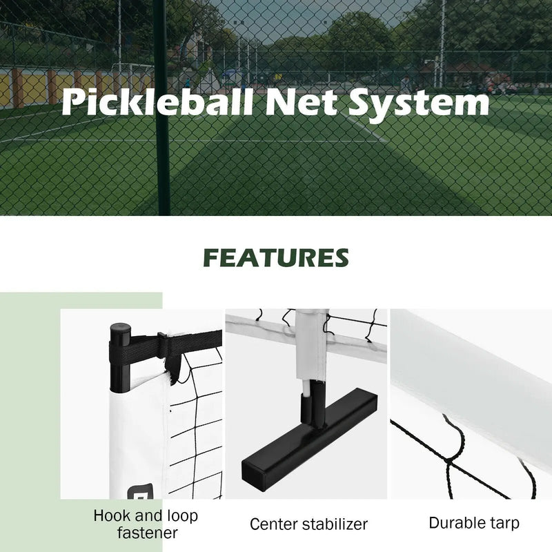22 Feet Portable Pickleball Net Set System with Carry Bag for Indoor Outdoor Game by DirectDeals
