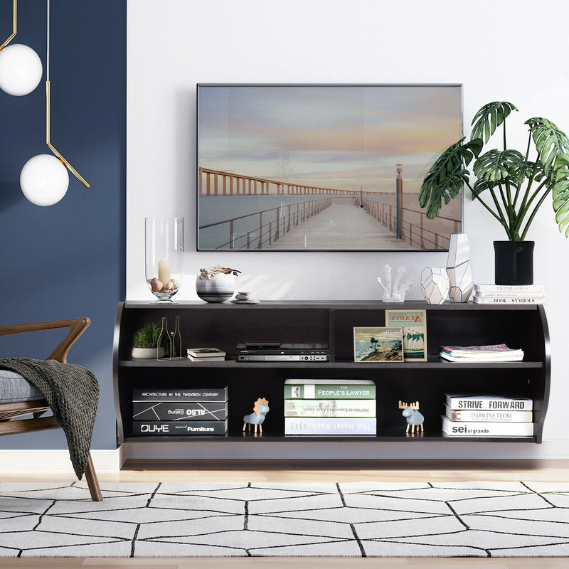 48.5 Inch 2 Tier Modern Wall Mounted Hanging Floating Shelf by DirectDeals