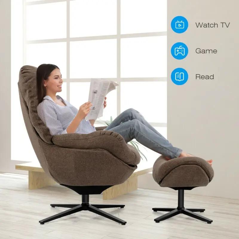 Criss Cross Chair Adjustable Swivel Vanity Chair with 5-Position Armrests by DirectDeals