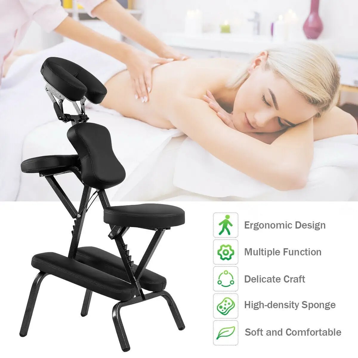 PU Leather Pad Travel Massage Chair with by DirectDeals