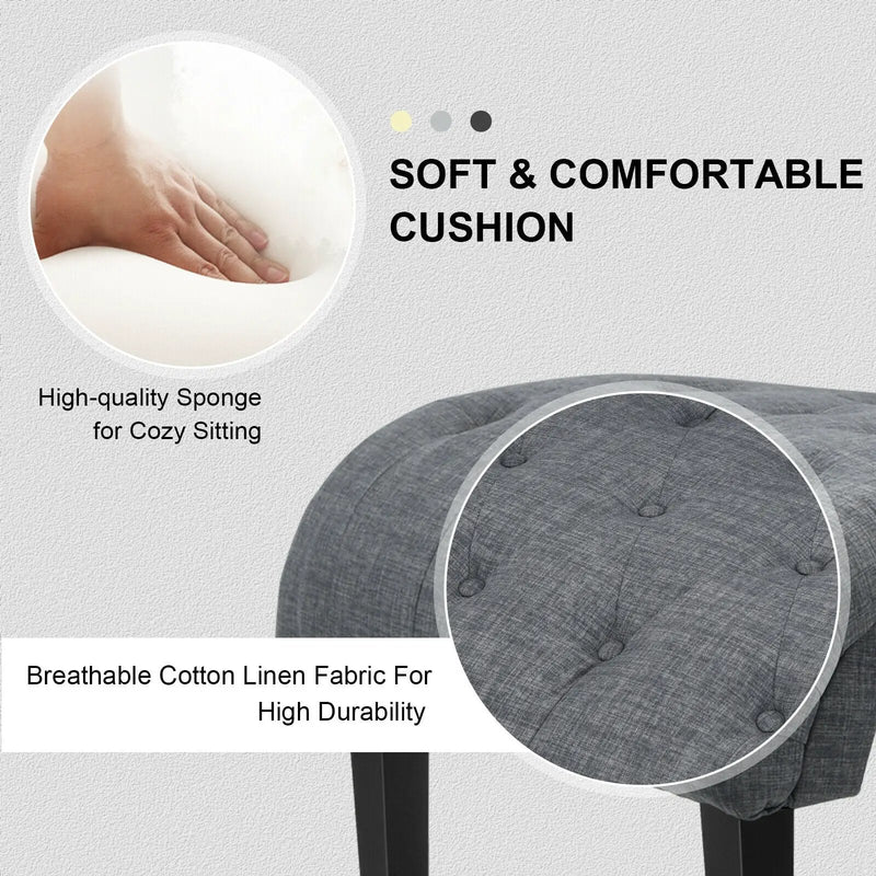 Cotton Linen Fabric Armless Accent Chair with Adjustable Foot Pads by DirectDeals