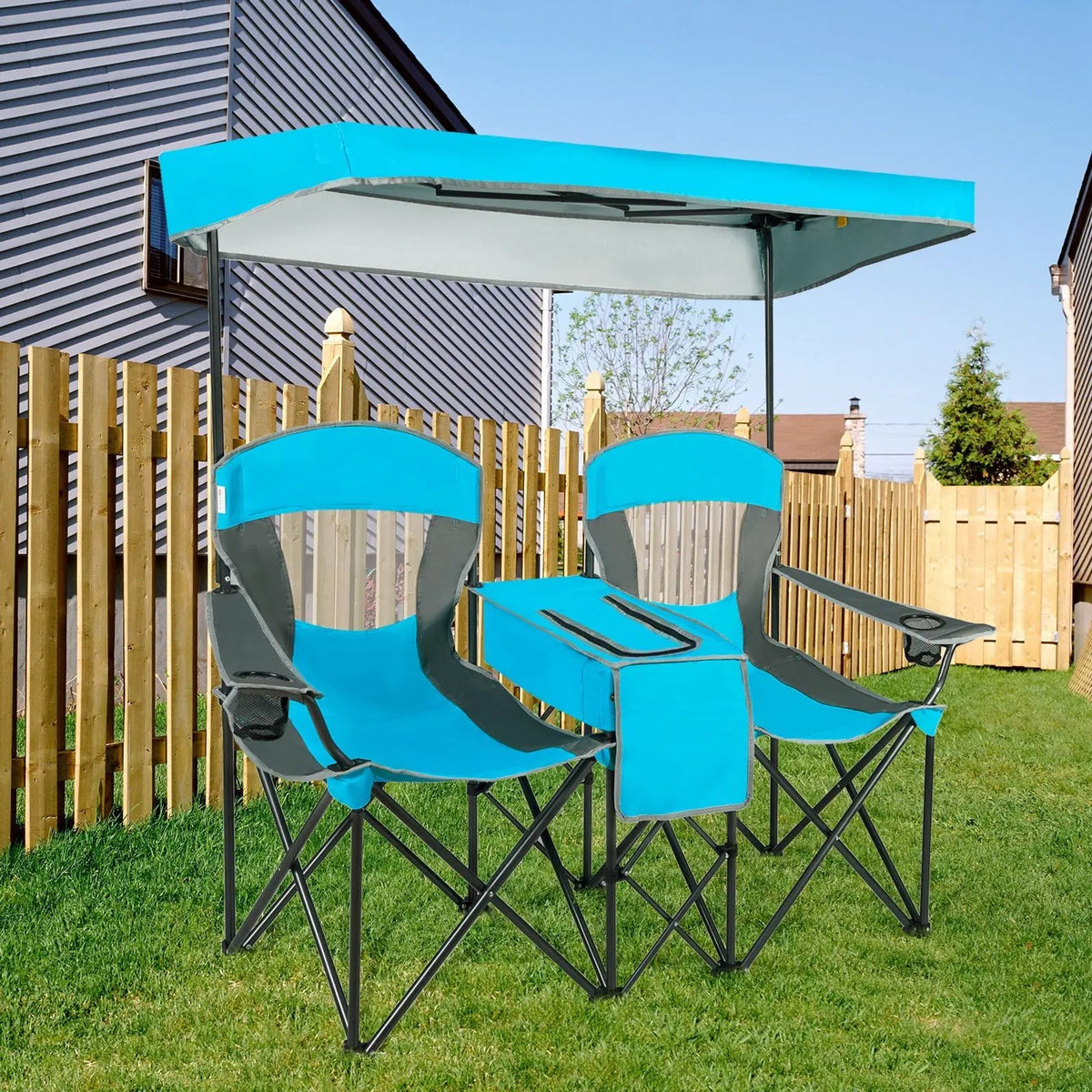 Portable Folding Camping Canopy Chairs with Cup Holder by DirectDeals