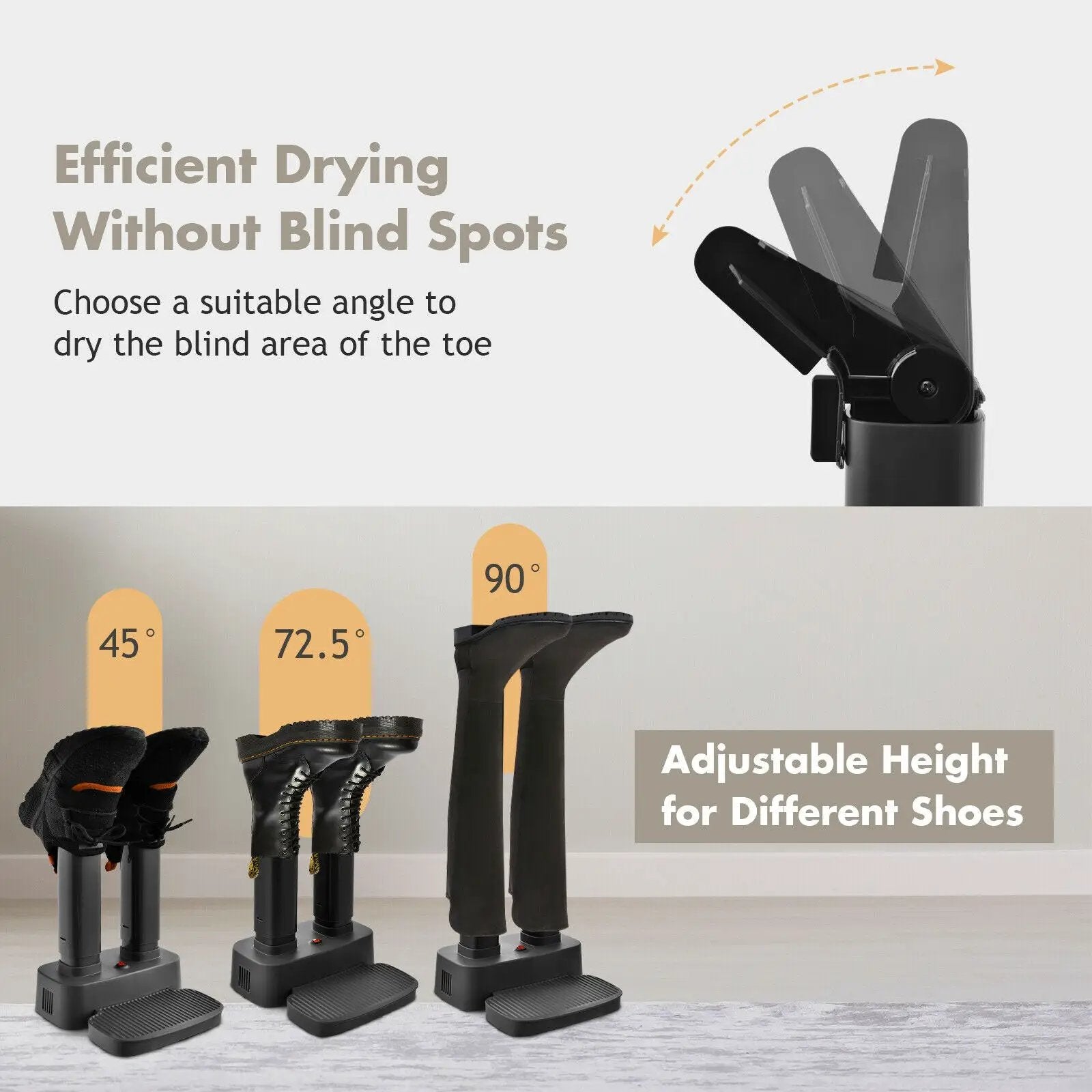2-Shoe Electric Shoe Dryer with Portable Adjustable Warmer by DirectDeals