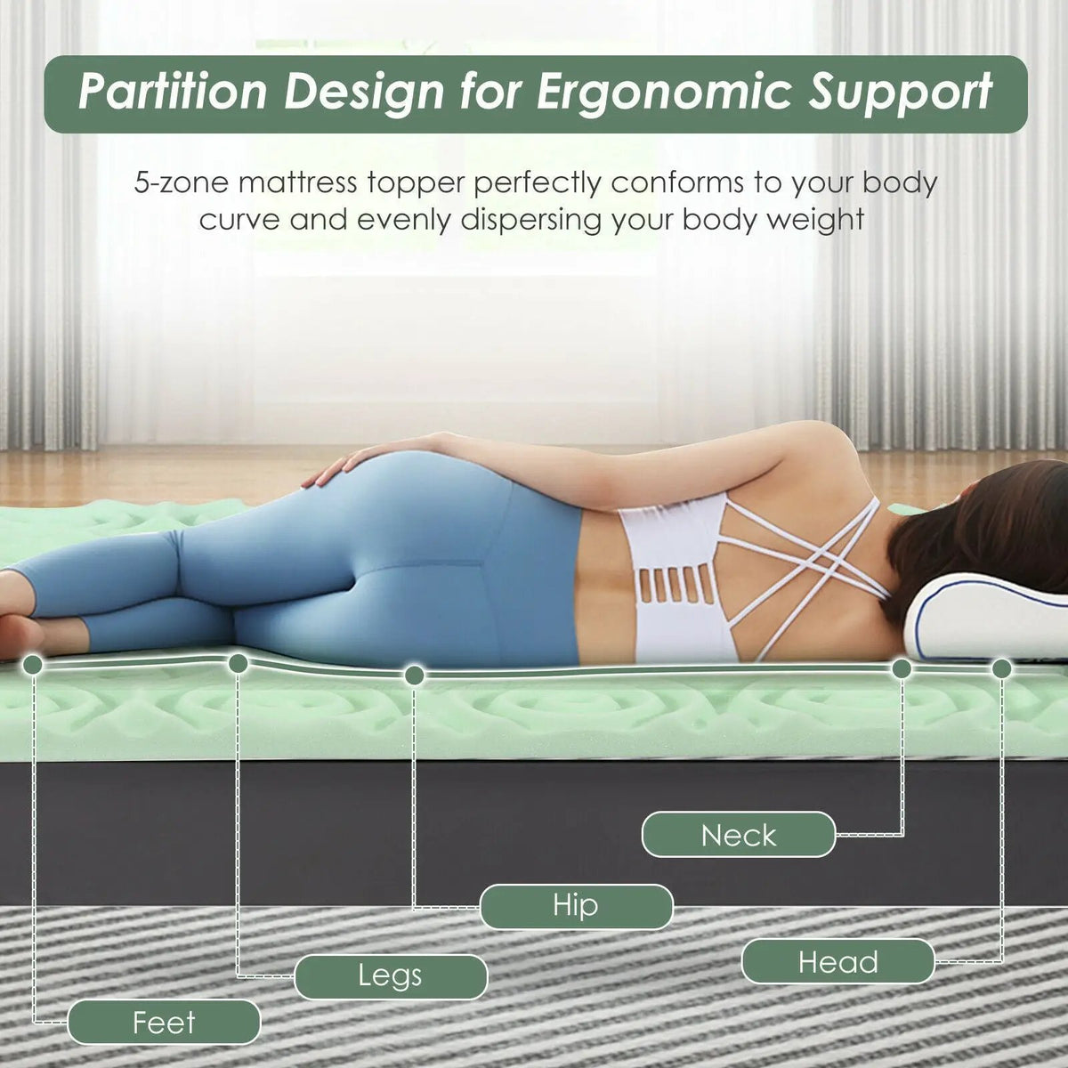 3 Inch Comfortable Mattress Topper Cooling Air Foam by DirectDeals