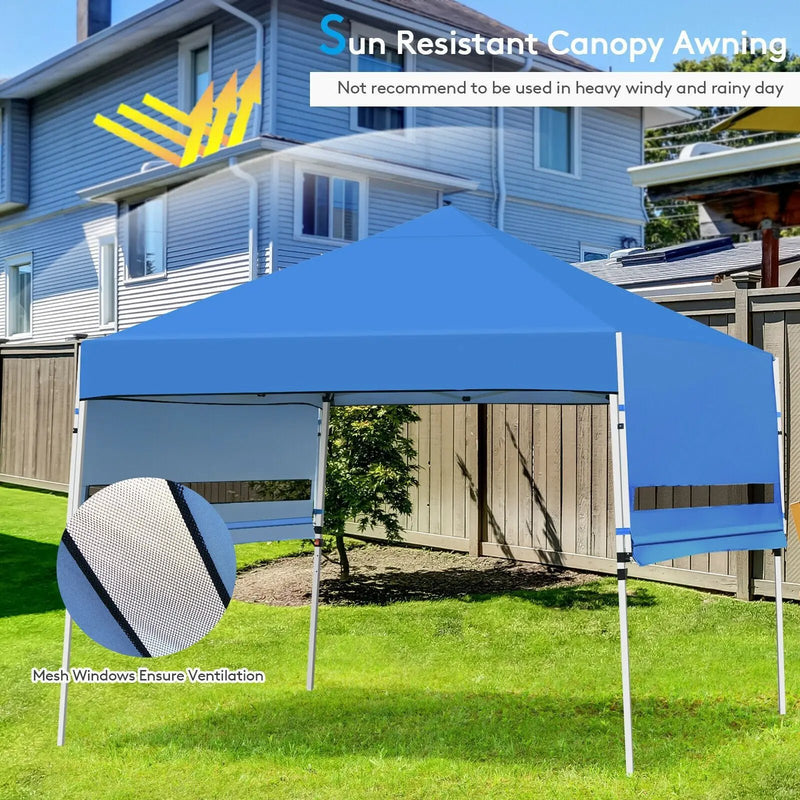 17 Feet x 10 Feet Foldable Pop Up Canopy with Adjustable Instant Sun Shelter by DirectDeals