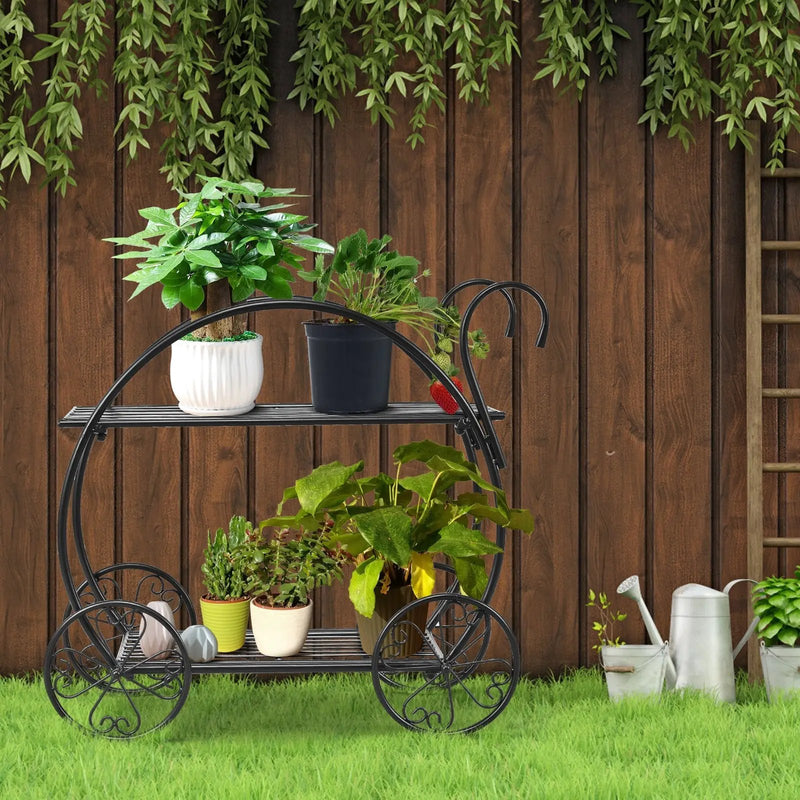 Heavy Duty Metal Flower Cart Plant Stand by DirectDeals