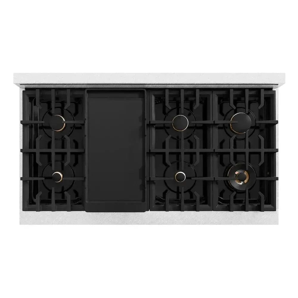 ZLINE 48"Classic Gas Range, Convection Gas Oven, DuraSnow® Stainless Steel, Matte Black CGRSZ-48-MB by Farmhouse Kitchen and Bath