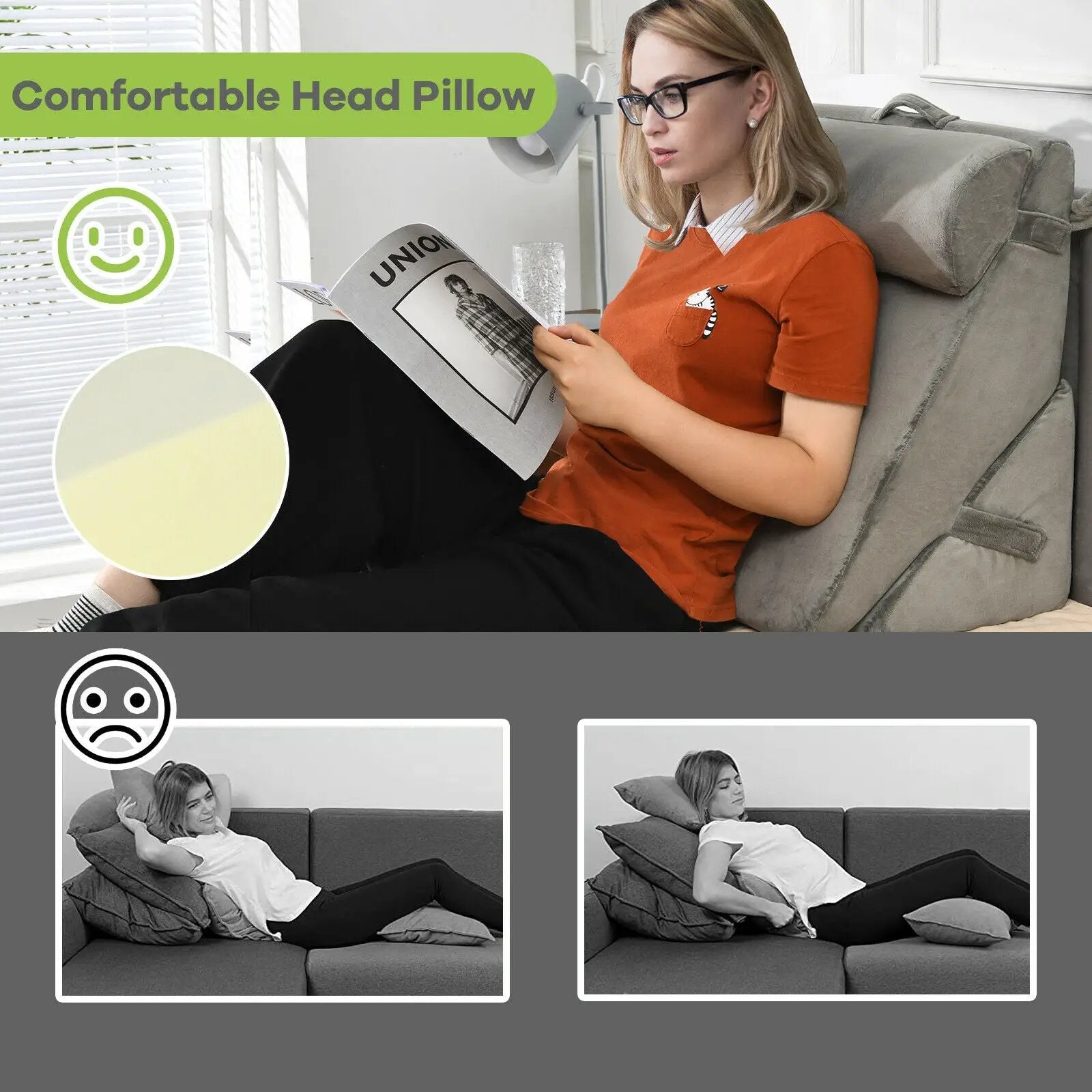 Adjustable Neck Back Support Memory Foam Headrest by DirectDeals